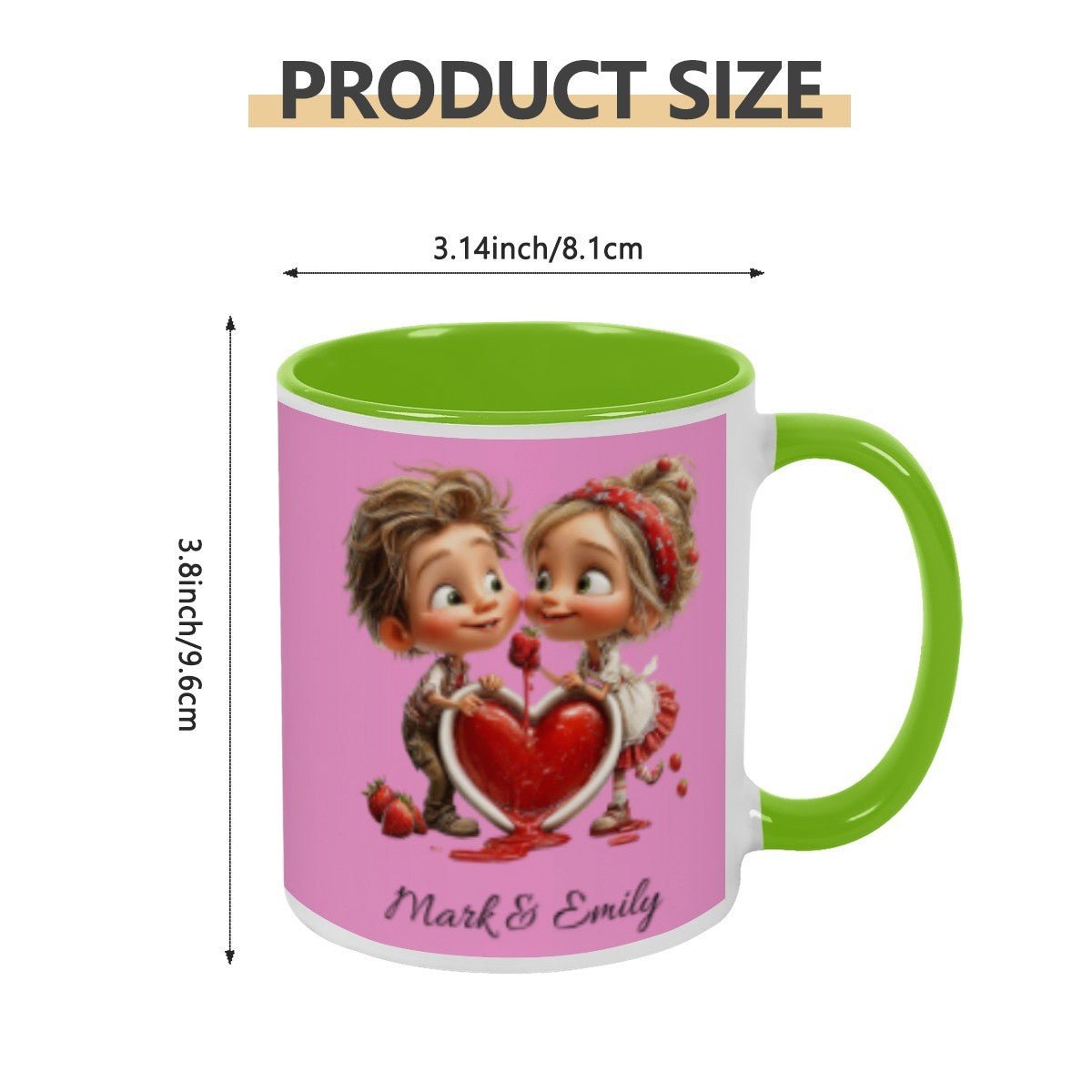 Personalized Couple Illustration Mug 11oz Clipart - Mugs - BuyEcEc