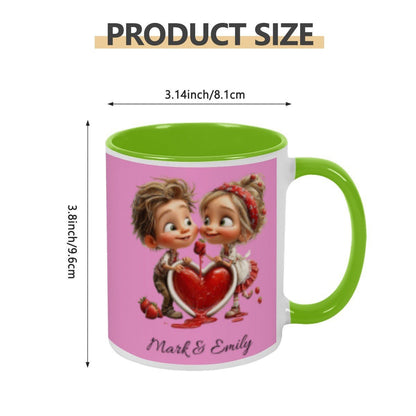 Personalized Couple Illustration Mug 11oz Clipart - Mugs - BuyEcEc