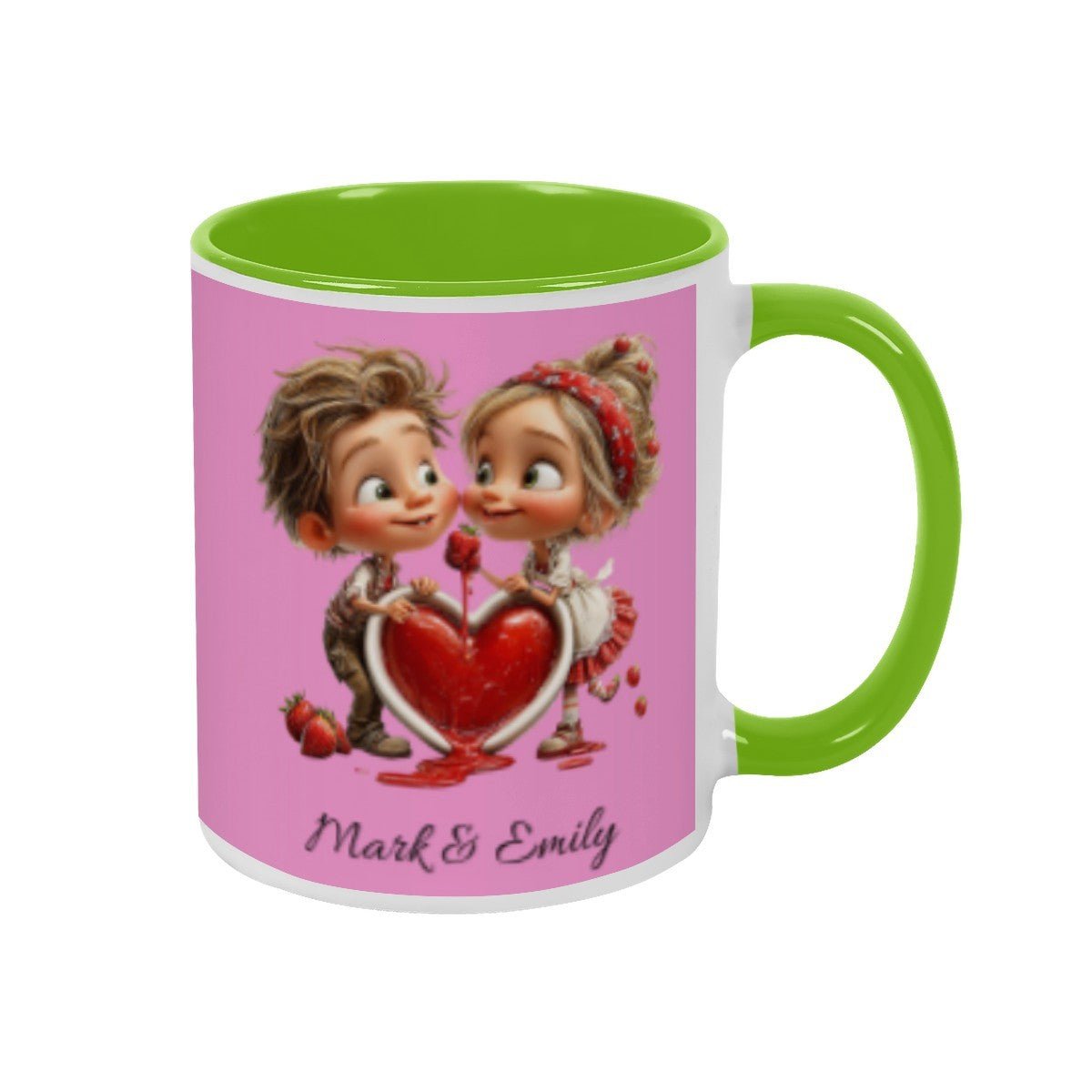 Personalized Couple Illustration Mug 11oz Clipart - Mugs - BuyEcEc