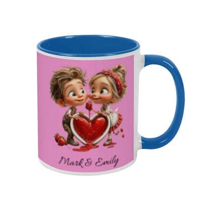 Personalized Couple Illustration Mug 11oz Clipart - Mugs - BuyEcEc