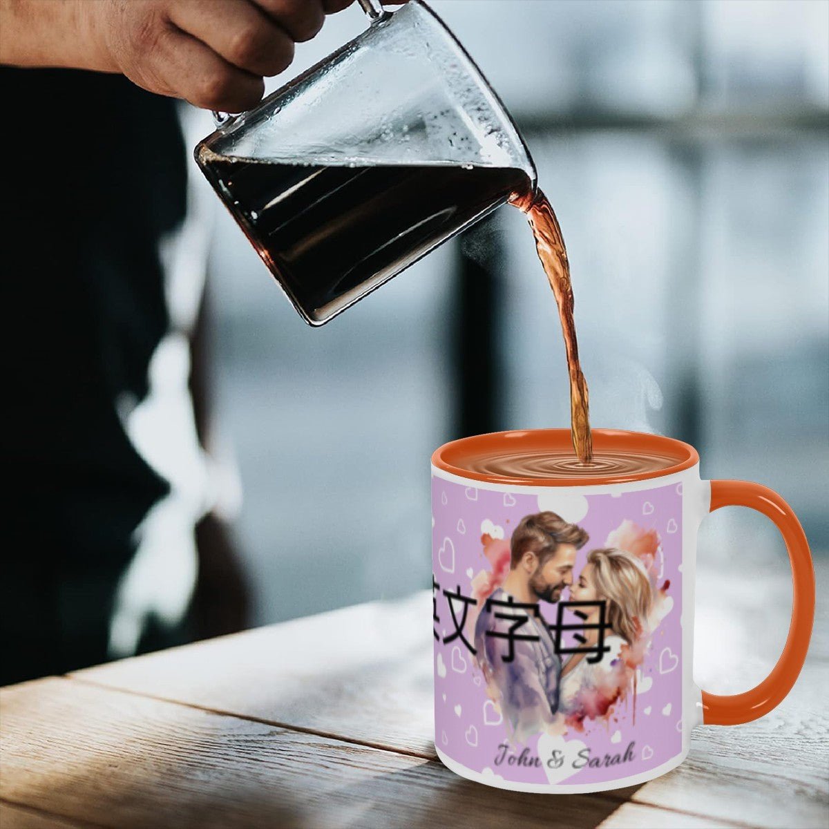 Personalized Couple Illustration Mug 11oz Watercolor - Mugs - BuyEcEc