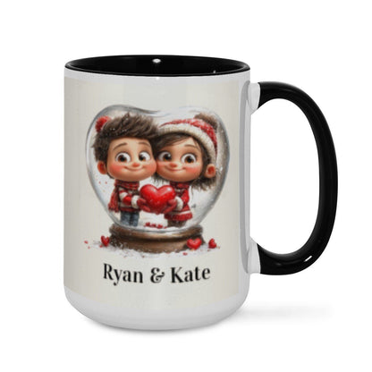 Personalized Couple Illustration Mug 15oz Clipart - Mugs - BuyEcEc