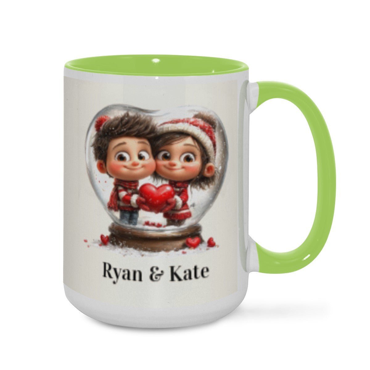 Personalized Couple Illustration Mug 15oz Clipart - Mugs - BuyEcEc