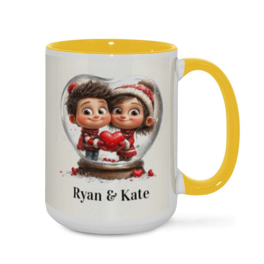 Personalized Couple Illustration Mug 15oz Clipart - Mugs - BuyEcEc