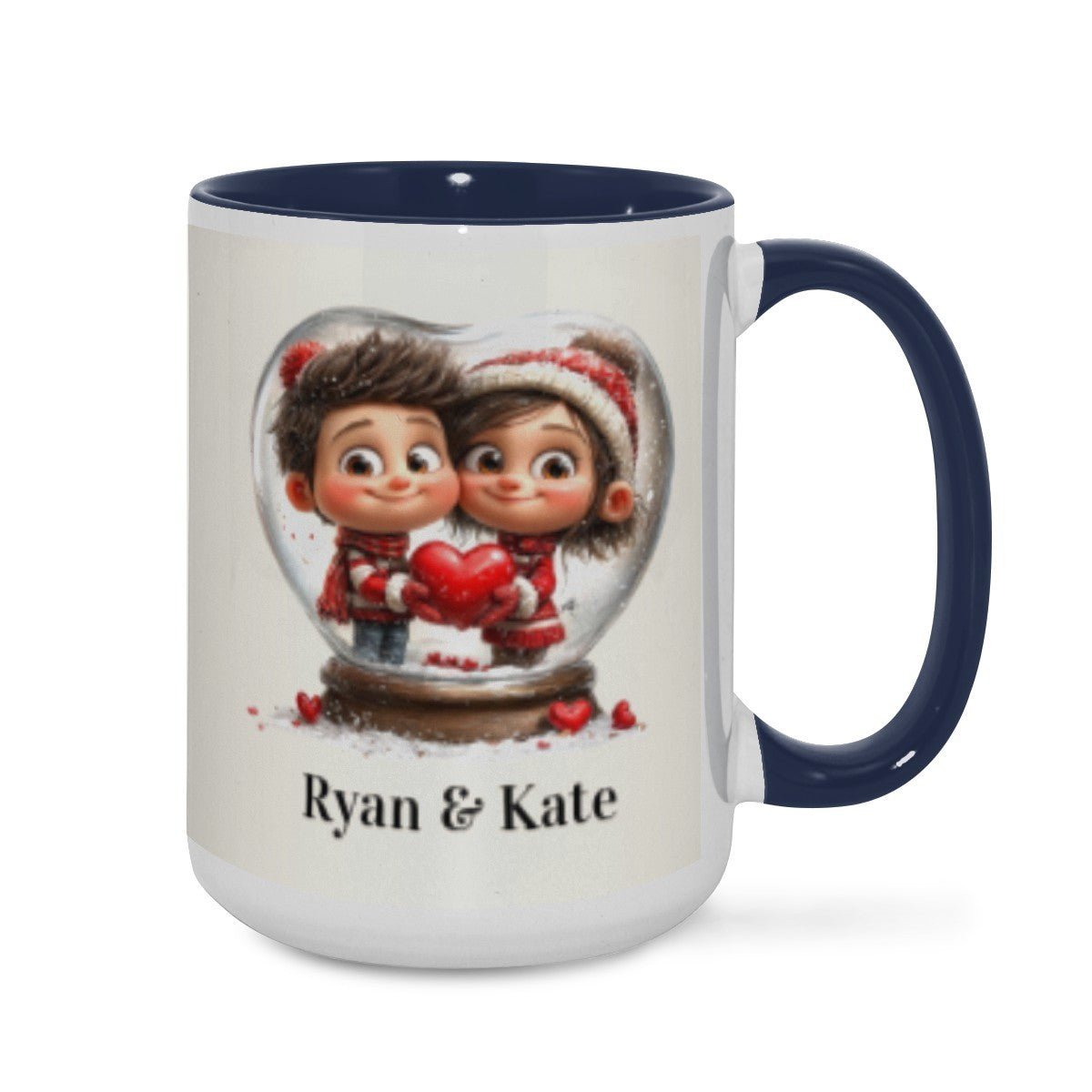 Personalized Couple Illustration Mug 15oz Clipart - Mugs - BuyEcEc