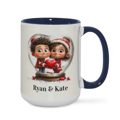 Personalized Couple Illustration Mug 15oz Clipart - Mugs - BuyEcEc