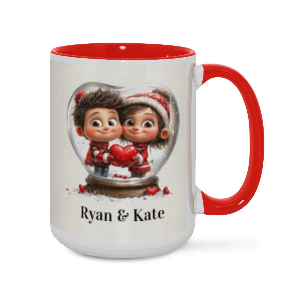 Personalized Couple Illustration Mug 15oz Clipart - Mugs - BuyEcEc