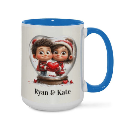 Personalized Couple Illustration Mug 15oz Clipart - Mugs - BuyEcEc