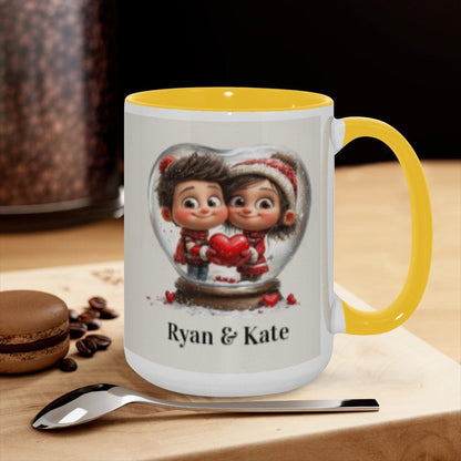 Personalized Couple Illustration Mug 15oz Clipart - Mugs - BuyEcEc