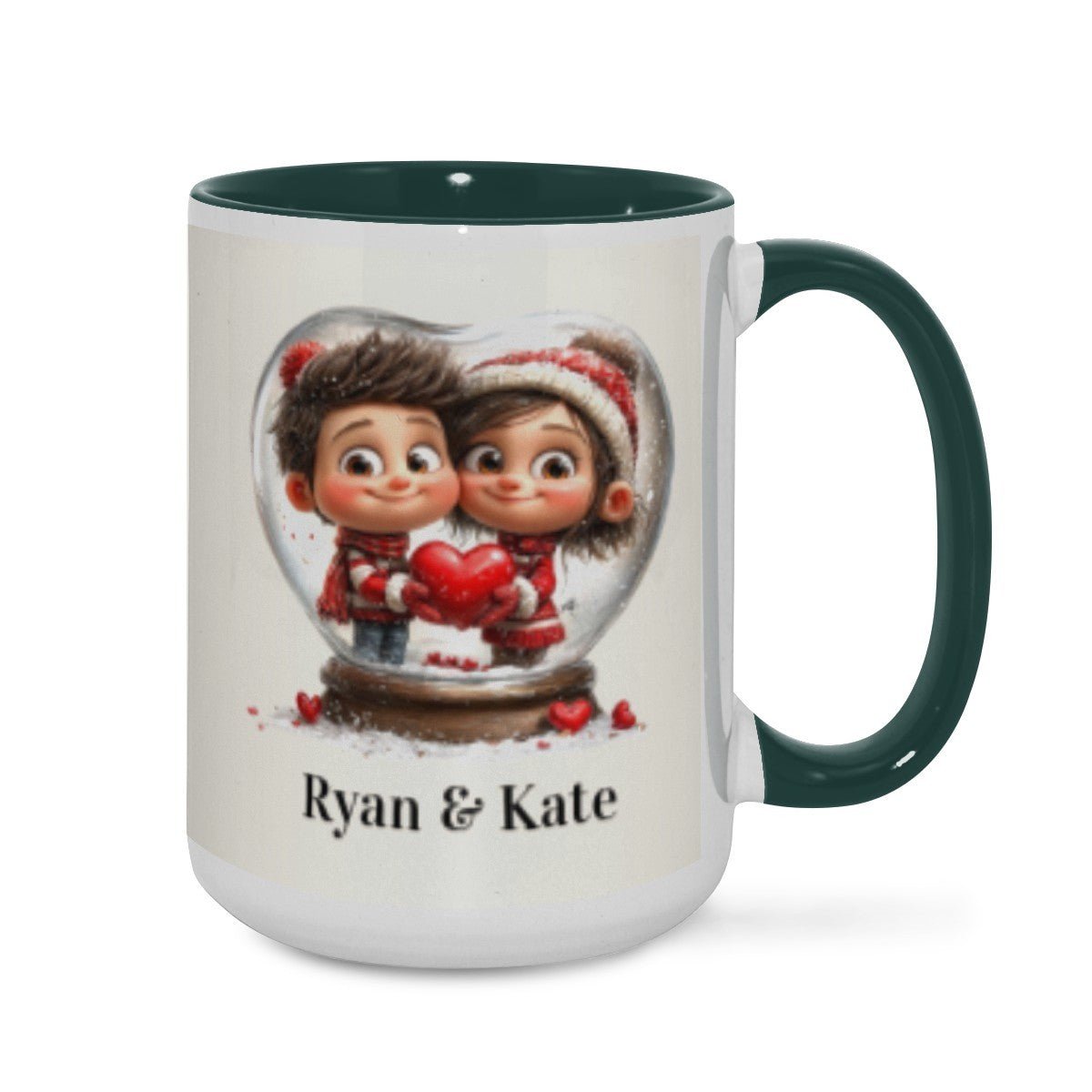 Personalized Couple Illustration Mug 15oz Clipart - Mugs - BuyEcEc