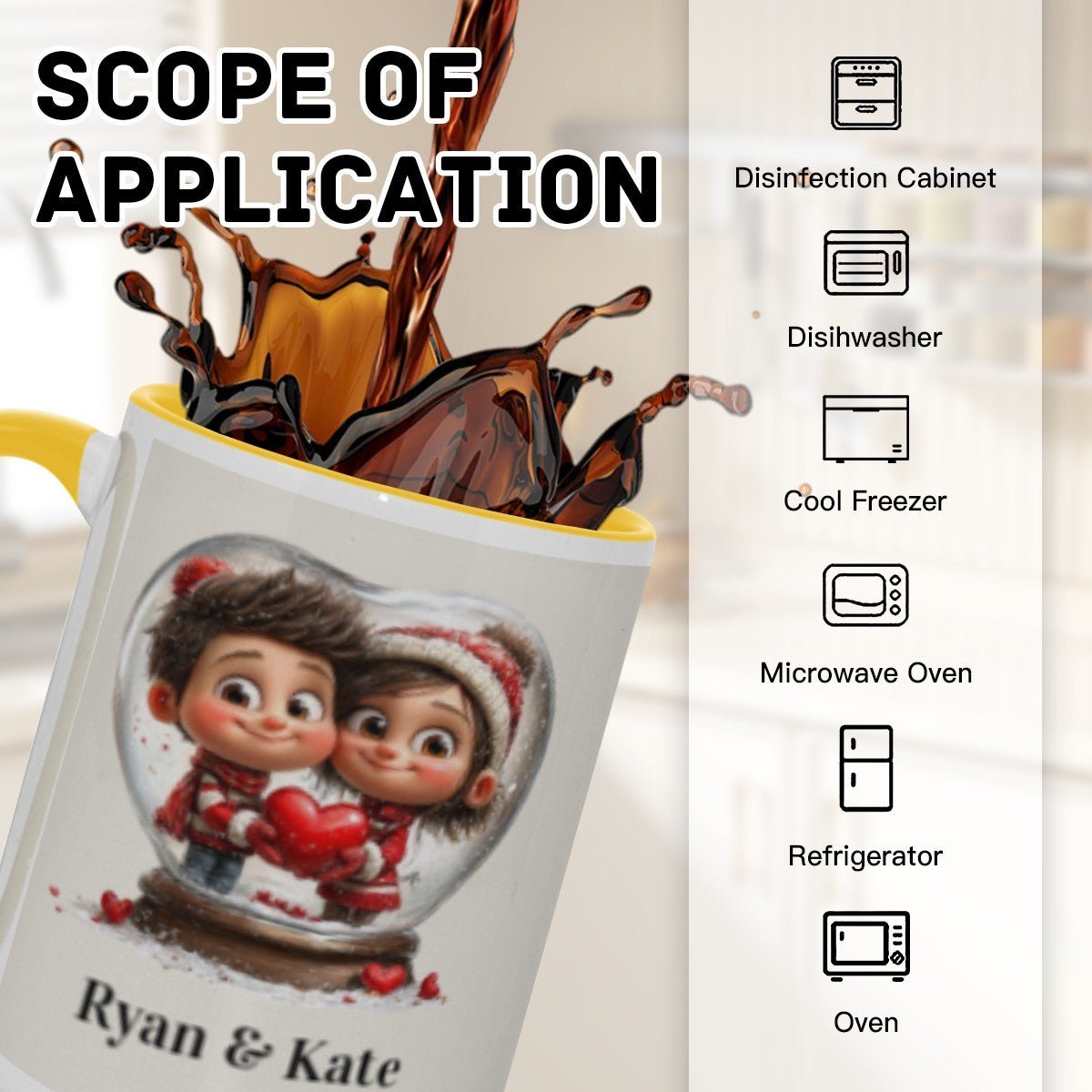 Personalized Couple Illustration Mug 15oz Clipart - Mugs - BuyEcEc