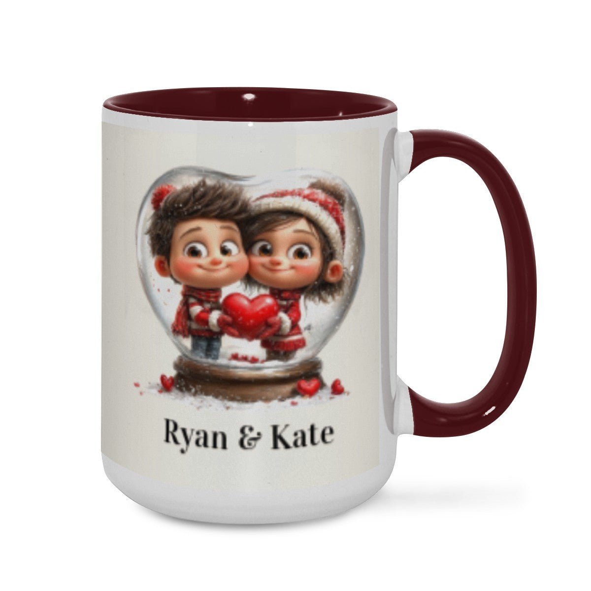 Personalized Couple Illustration Mug 15oz Clipart - Mugs - BuyEcEc