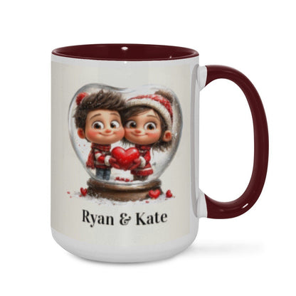 Personalized Couple Illustration Mug 15oz Clipart - Mugs - BuyEcEc