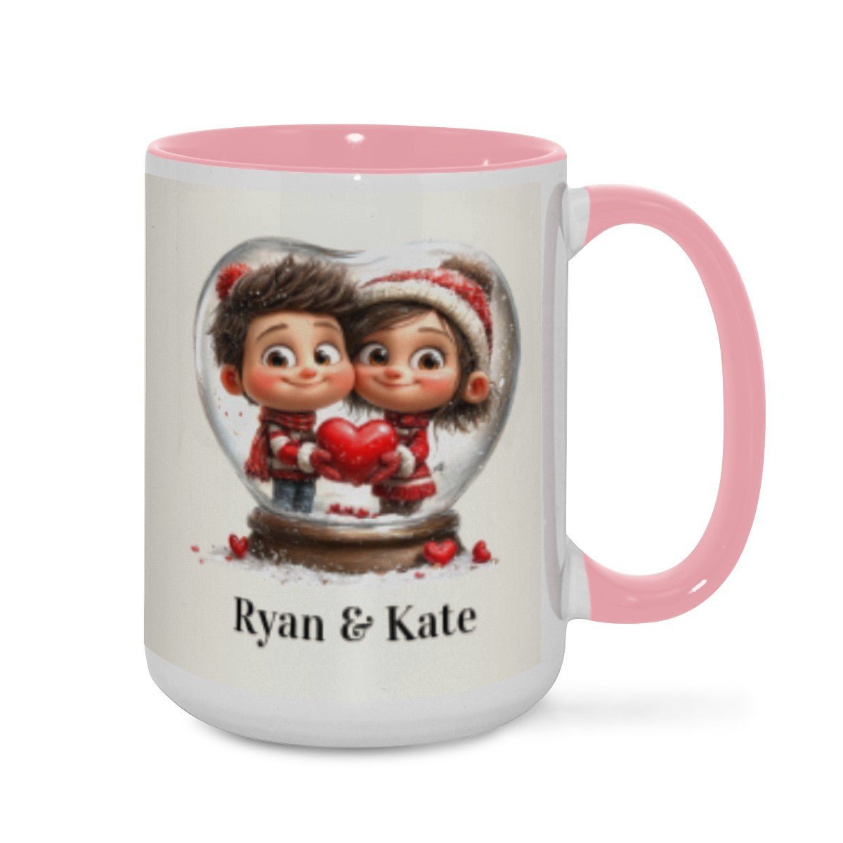 Personalized Couple Illustration Mug 15oz Clipart - Mugs - BuyEcEc