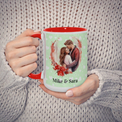 Personalized Couple Illustration Mug 15oz Watercolor - Mugs - BuyEcEc