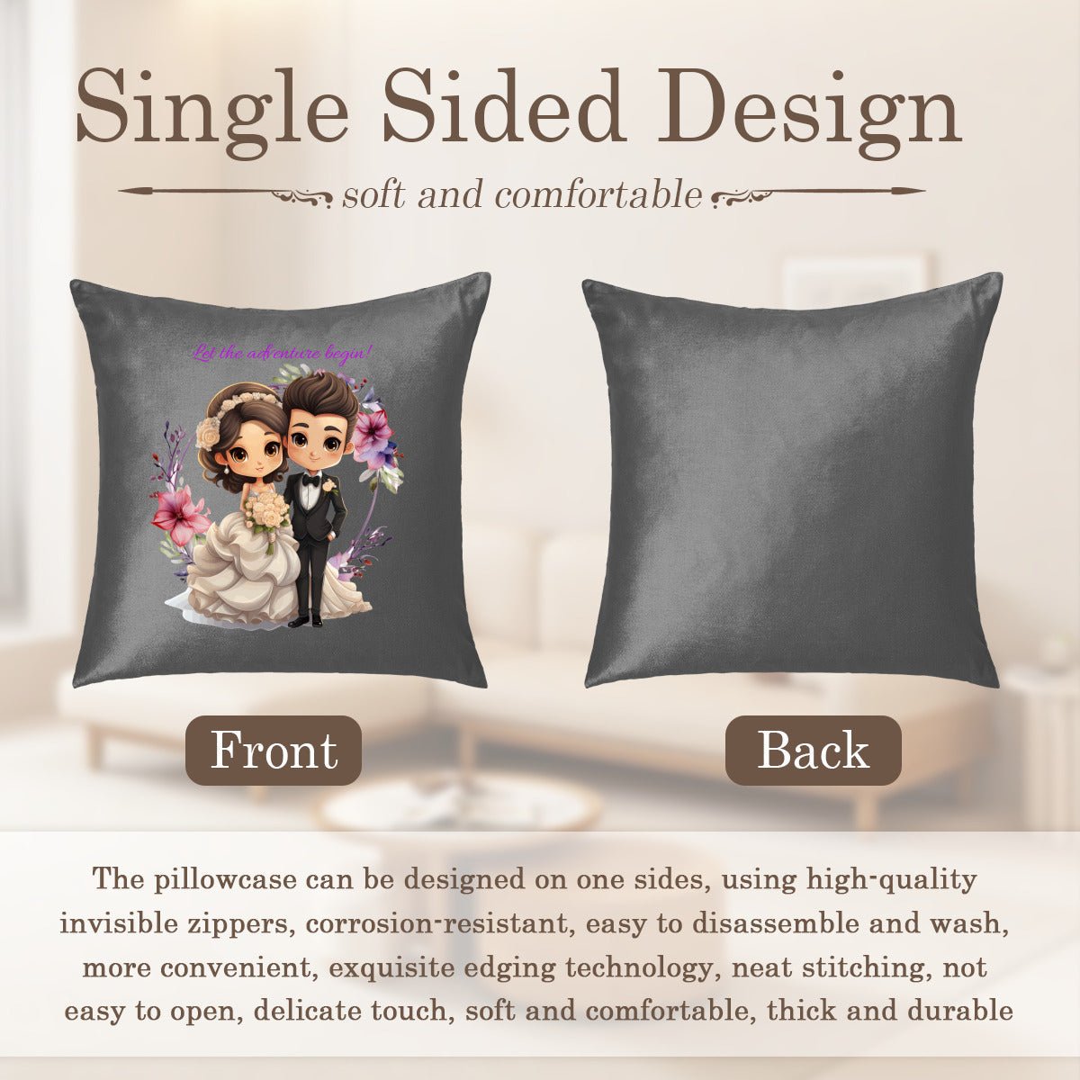 Personalized Couple's Pillowcases | Custom Wedding Gift - Pillowcases - BuyEcEc