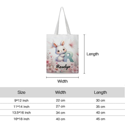 Personalized Cute Animal Alphabet Linen Tote Bag - ToteBags - BuyEcEc