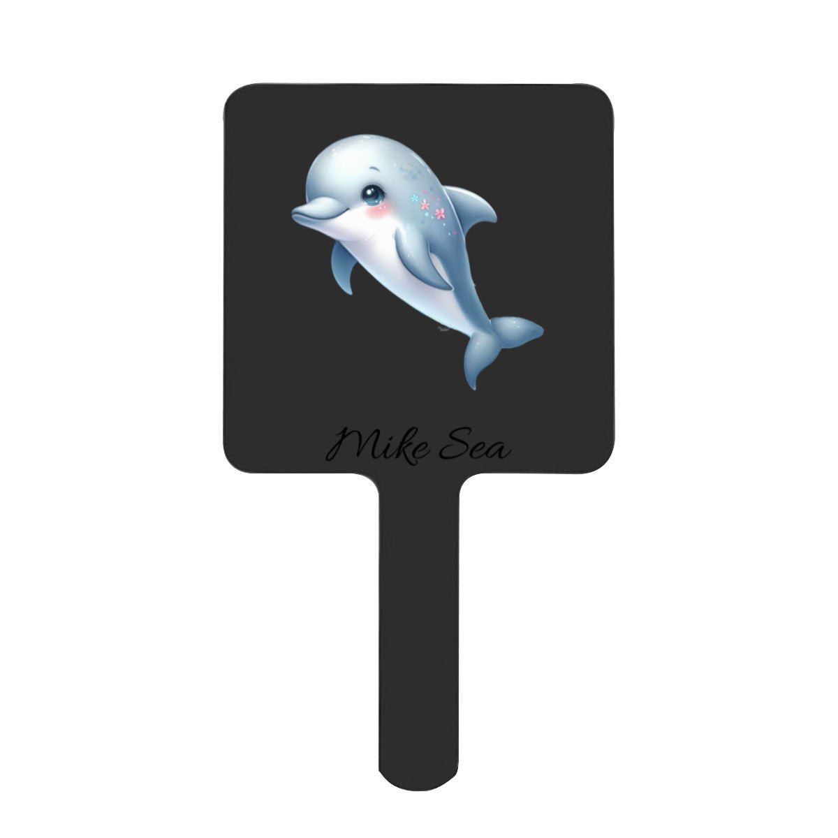 Personalized Cute Dolphin Square Mirror with Handle - handlemirrors - BuyEcEc