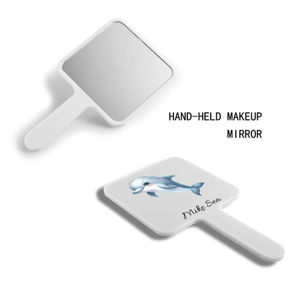 Personalized Cute Dolphin Square Mirror with Handle - handlemirrors - BuyEcEc