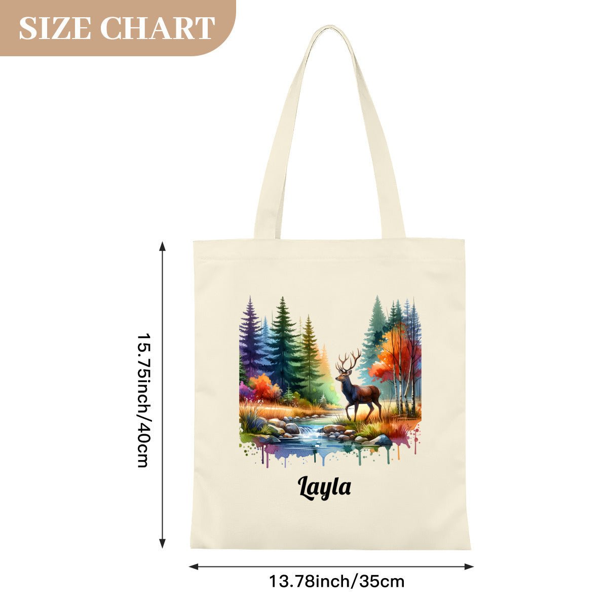 Personalized Deer Tote Bag | Custom Wildlife Canvas BagTote Bag Name Personalized - ToteBags - BuyEcEc