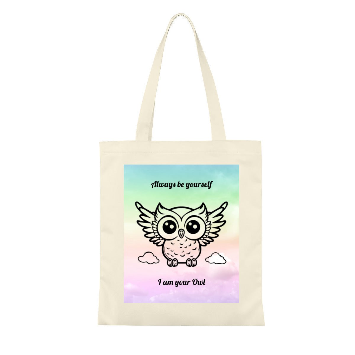 Personalized Monochrome Owl Tote Bag | Custom Canvas BagTote Bag Name Personalized - ToteBags - BuyEcEc