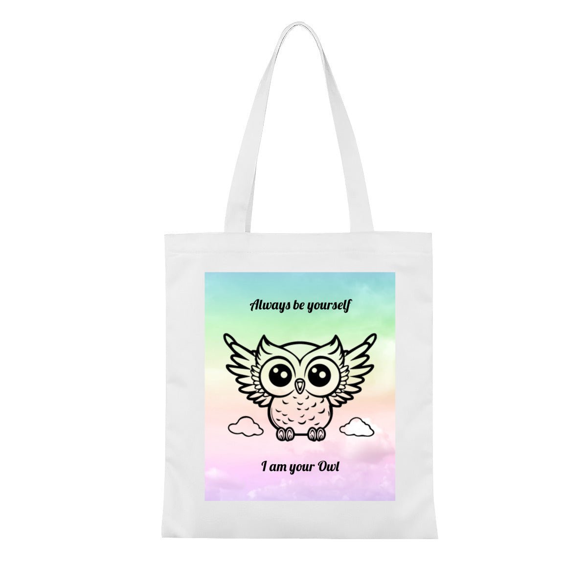 Personalized Monochrome Owl Tote Bag | Custom Canvas BagTote Bag Name Personalized - ToteBags - BuyEcEc