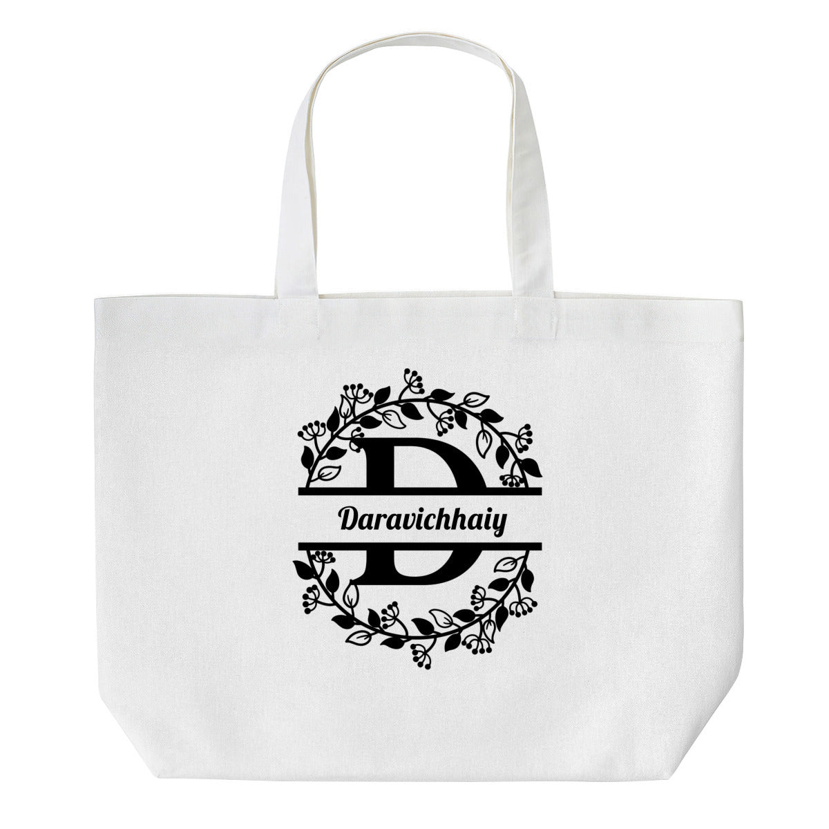 Personalized Monogram Canvas Tote Bag | Custom Initial ToteTote Bag Name Personalized - ToteBags - BuyEcEc