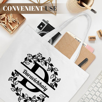 Personalized Monogram Canvas Tote Bag | Custom Initial ToteTote Bag Name Personalized - ToteBags - BuyEcEc