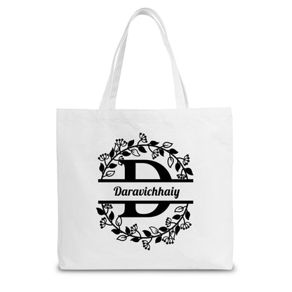 Personalized Monogram Canvas Tote Bag | Custom Initial ToteTote Bag Name Personalized - ToteBags - BuyEcEc