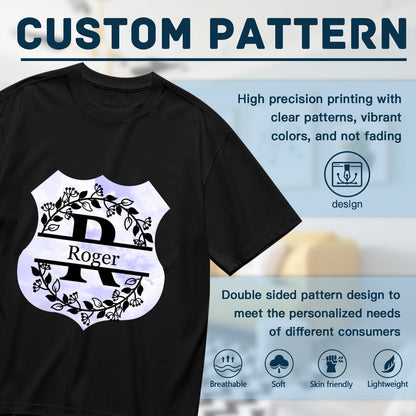 Personalized Monogram T-Shirt ∣ Initial Name Letter ∣ Men's 180g - BuyEcEc