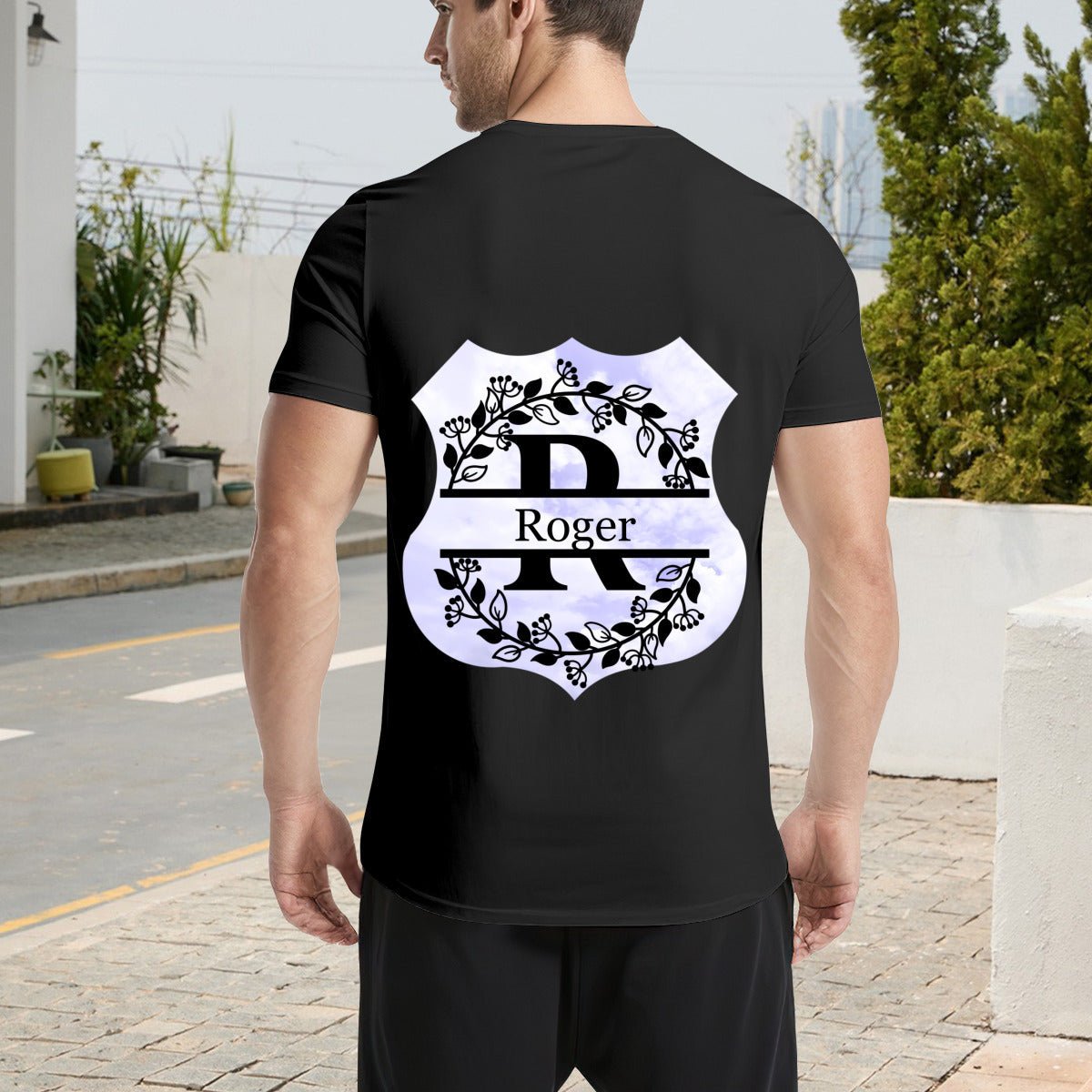 Personalized Monogram T-Shirt ∣ Initial Name Letter ∣ Men's 180g - BuyEcEc