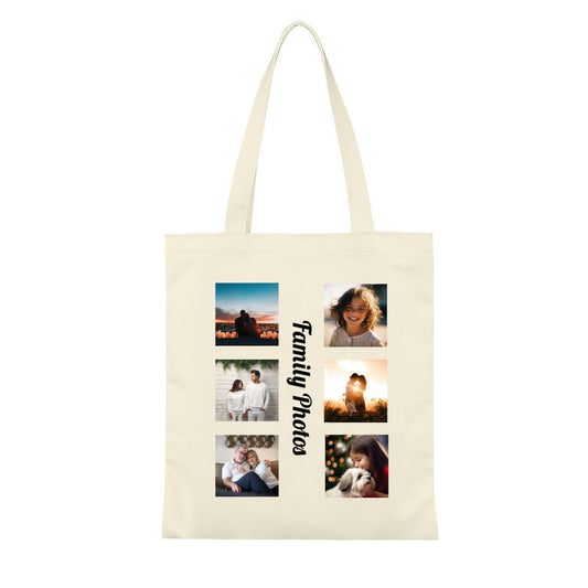 Personalized Photo Canvas Tote | Custom Photo Tote Bag Name Personalized - ToteBags - BuyEcEc