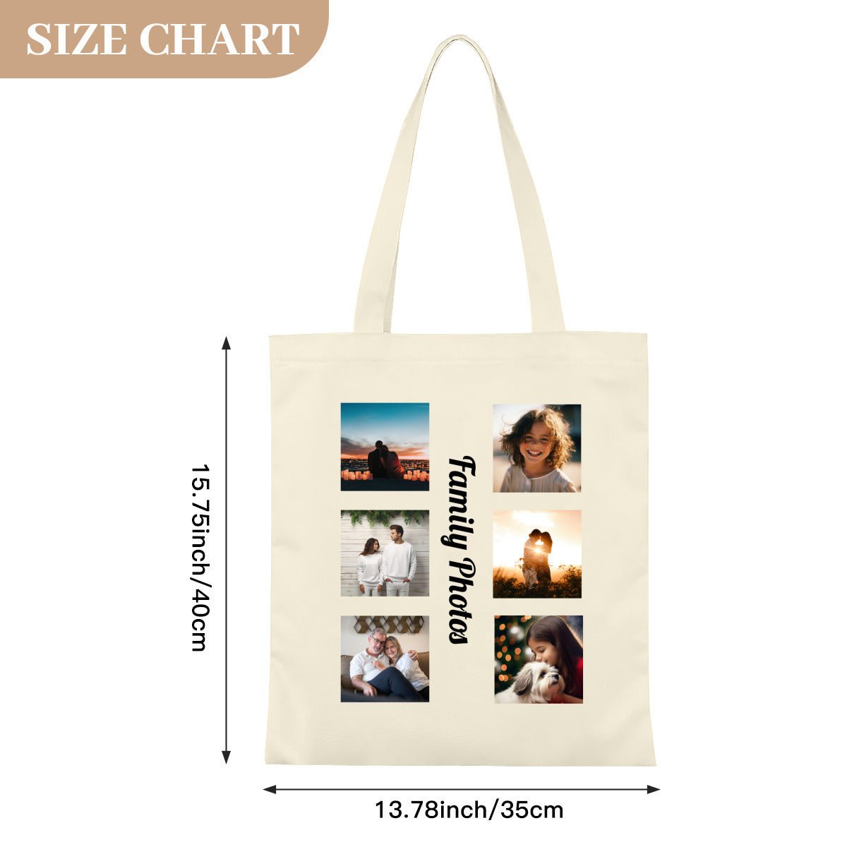 Personalized Photo Canvas Tote | Custom Photo Tote Bag Name Personalized - ToteBags - BuyEcEc