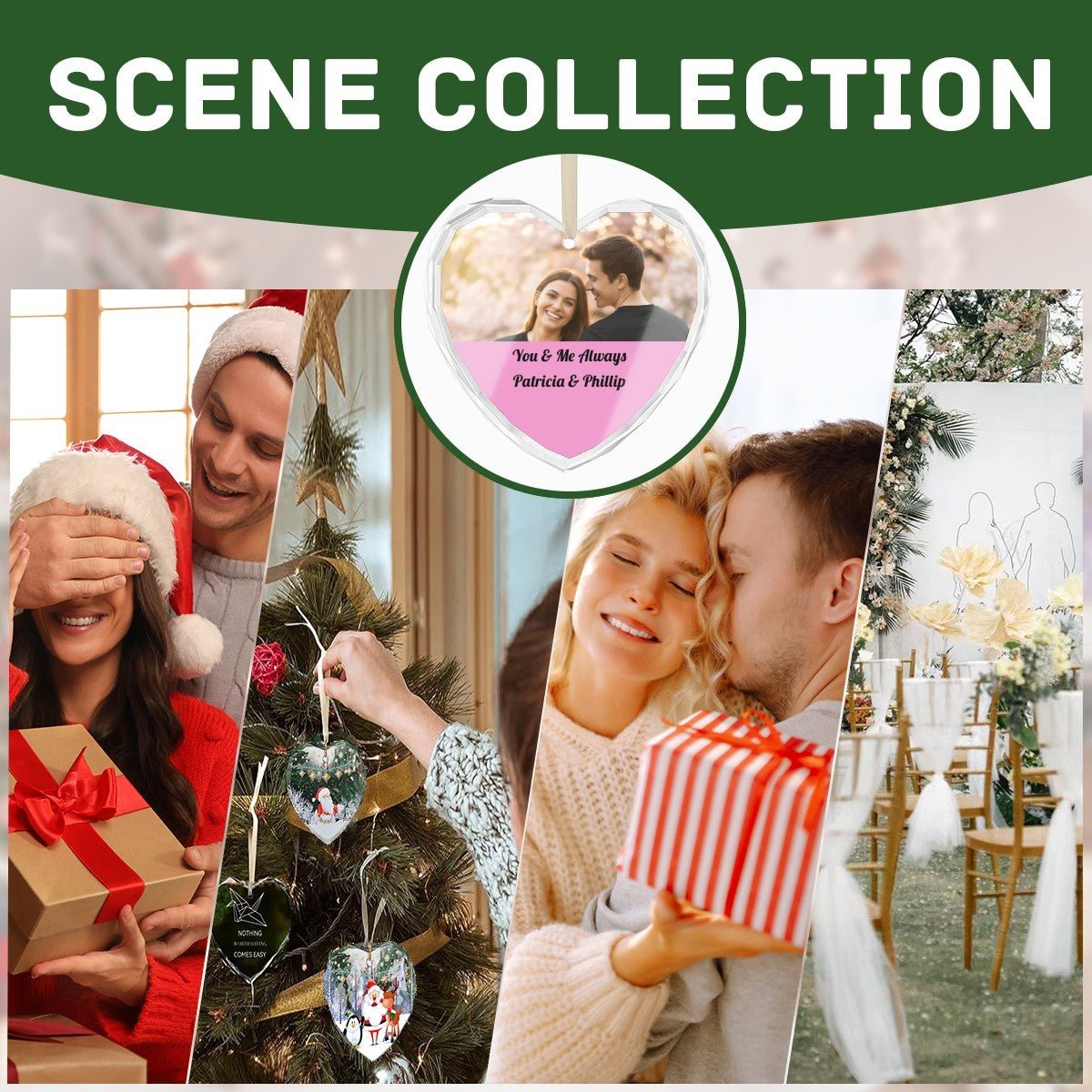 Personalized Photo Crystal Heart | Custom Glass Keepsake | BuyEcEc - Pendants & Ornaments - BuyEcEc