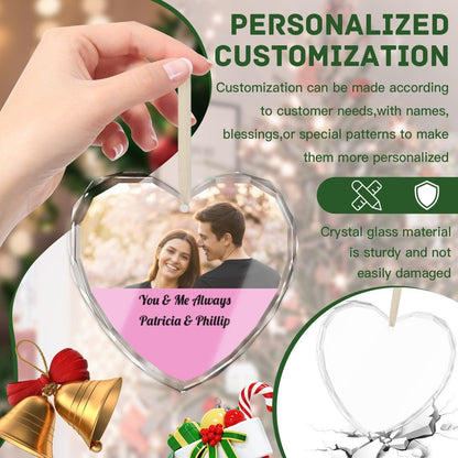 Personalized Photo Crystal Heart | Custom Glass Keepsake | BuyEcEc - Pendants & Ornaments - BuyEcEc