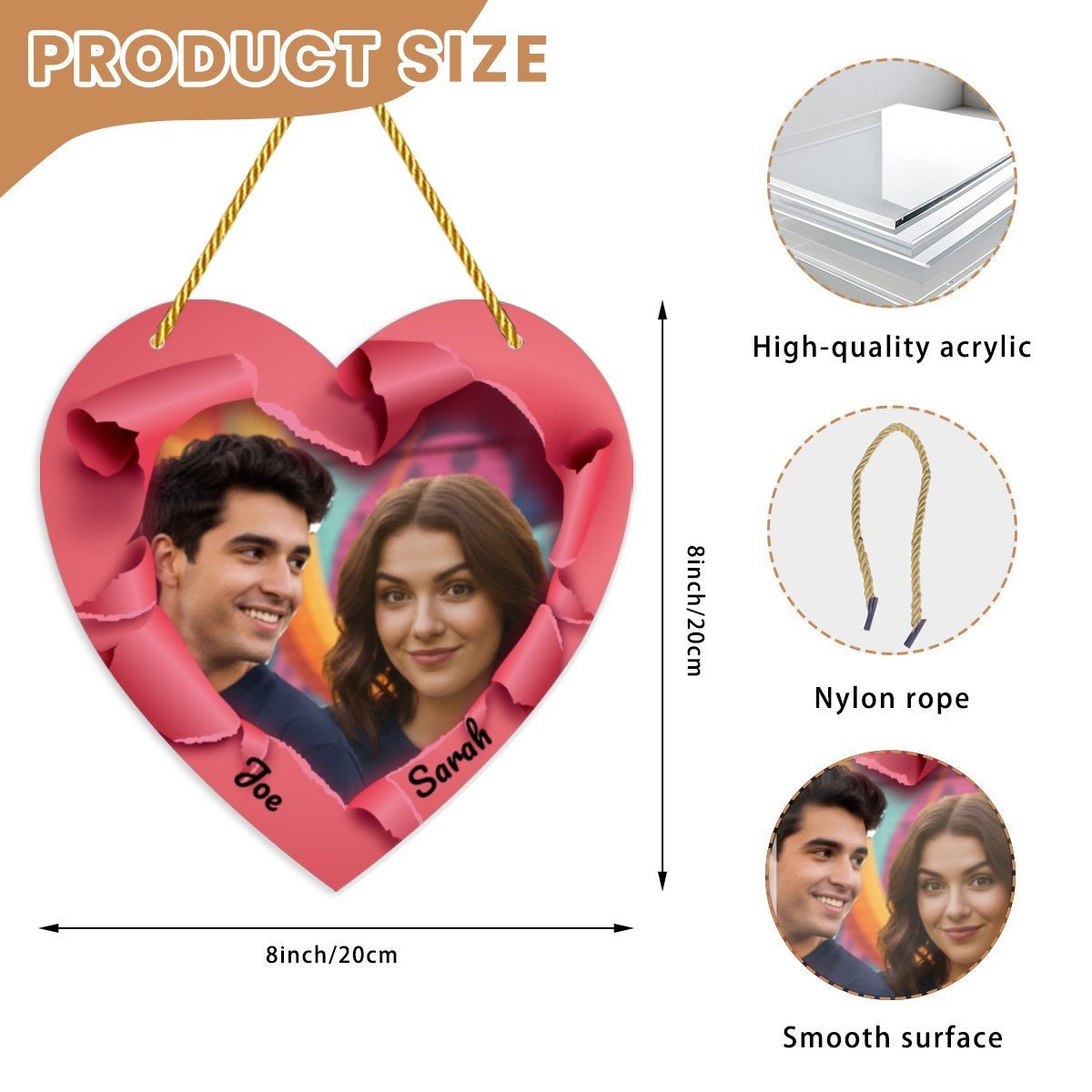 Personalized Photo Heart | 3D Layered Design | BuyEcEc - Pendants & Ornaments - BuyEcEc