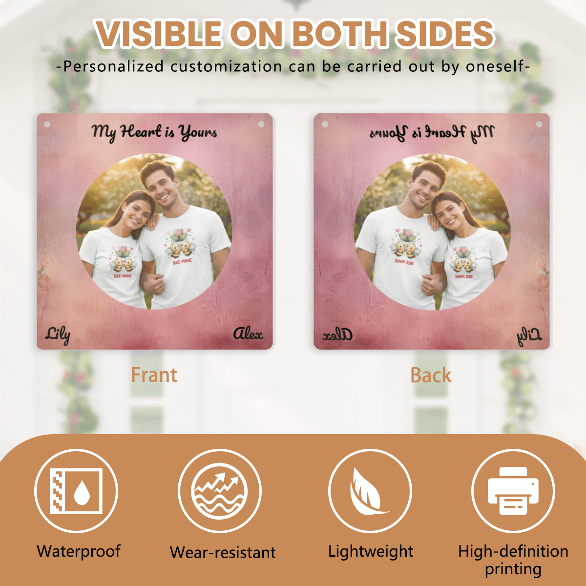 Personalized Photo Square Pendant | Custom Mirror Acrylic | BuyEcEc - Pendants & Ornaments - BuyEcEc