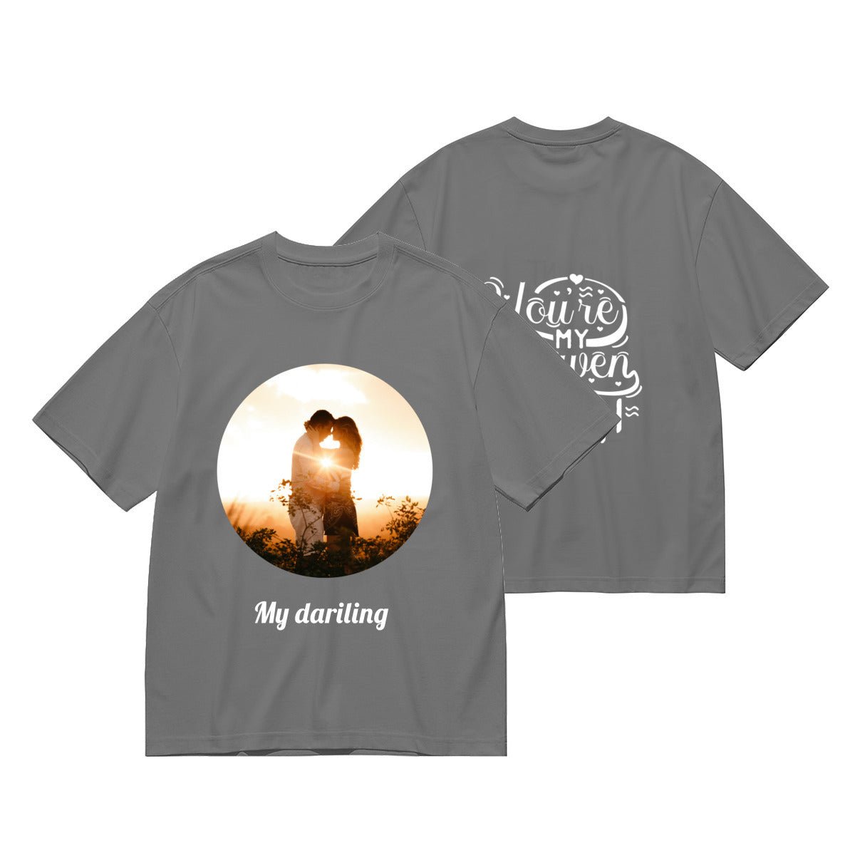 Personalized Photo T-Shirt for Men ∣ Add Text & Image (180g) - BuyEcEc