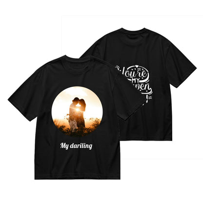 Personalized Photo T-Shirt for Men ∣ Add Text & Image (180g) - BuyEcEc