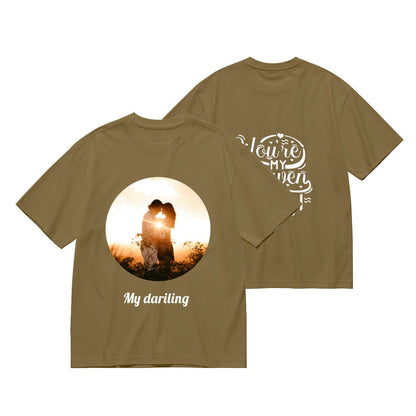 Personalized Photo T-Shirt for Men ∣ Add Text & Image (180g) - BuyEcEc