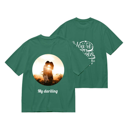 Personalized Photo T-Shirt for Men ∣ Add Text & Image (180g) - BuyEcEc