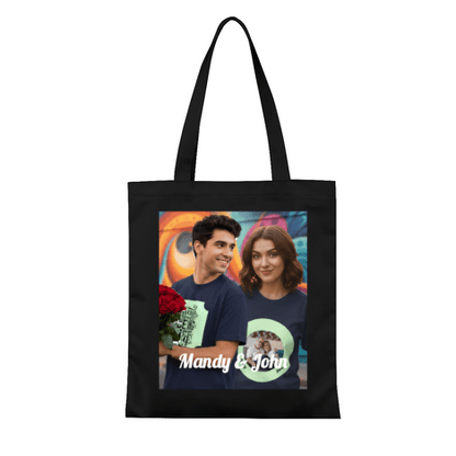 Personalized Photo Tote Bag | Custom Romantic Gift with Names & Text - ToteBags - BuyEcEc