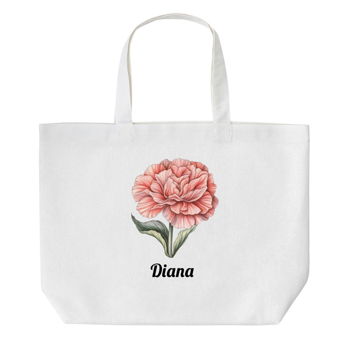 Personalized Small Canvas Tote Bag | Custom Birth Flower ToteTote Bag Name Personalized - ToteBags - BuyEcEc