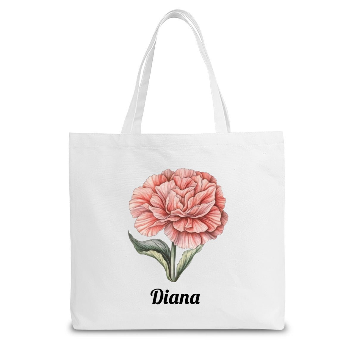 Personalized Small Canvas Tote Bag | Custom Birth Flower ToteTote Bag Name Personalized - ToteBags - BuyEcEc