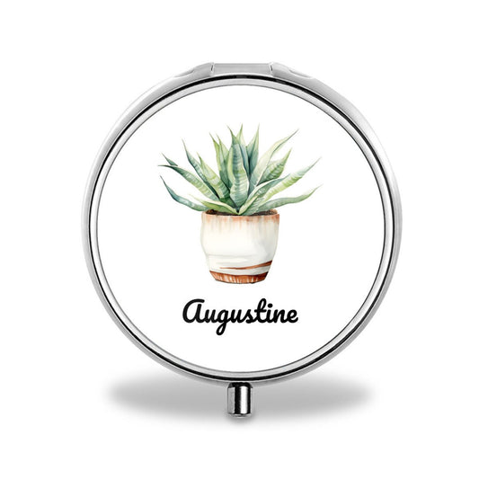 Personalized Succulents Compact Pill Case Box - pillboxes - BuyEcEc