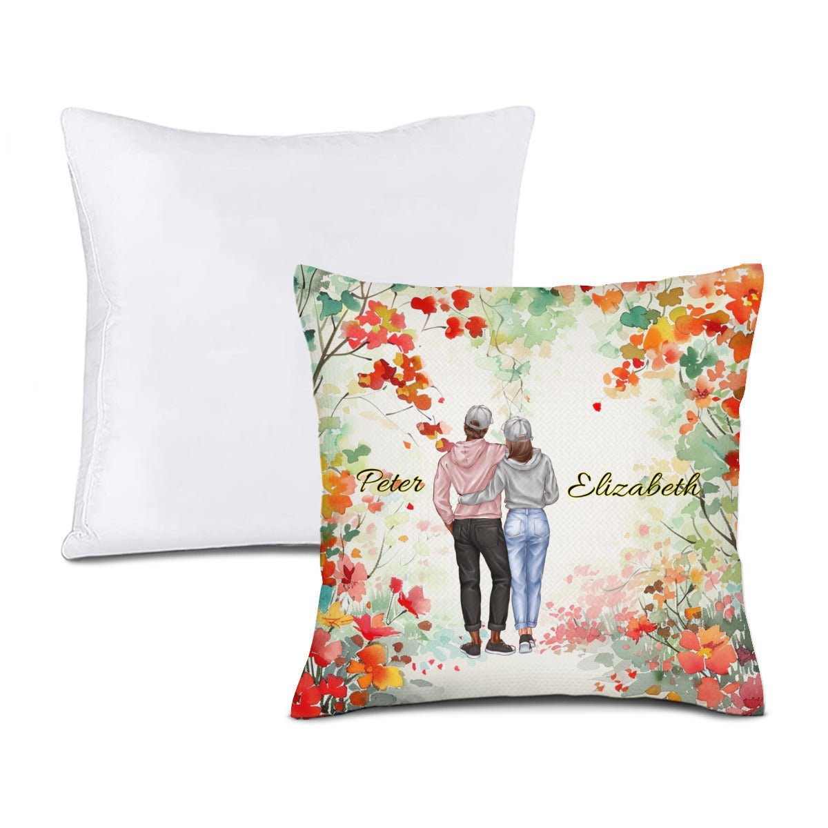 Personalized Walking Couple Pillowcase (Insert Included) - ThrowPillows - BuyEcEc