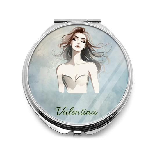 Personalized Woman Sketch Compact Folding Mirror - PortableMirrors - BuyEcEc