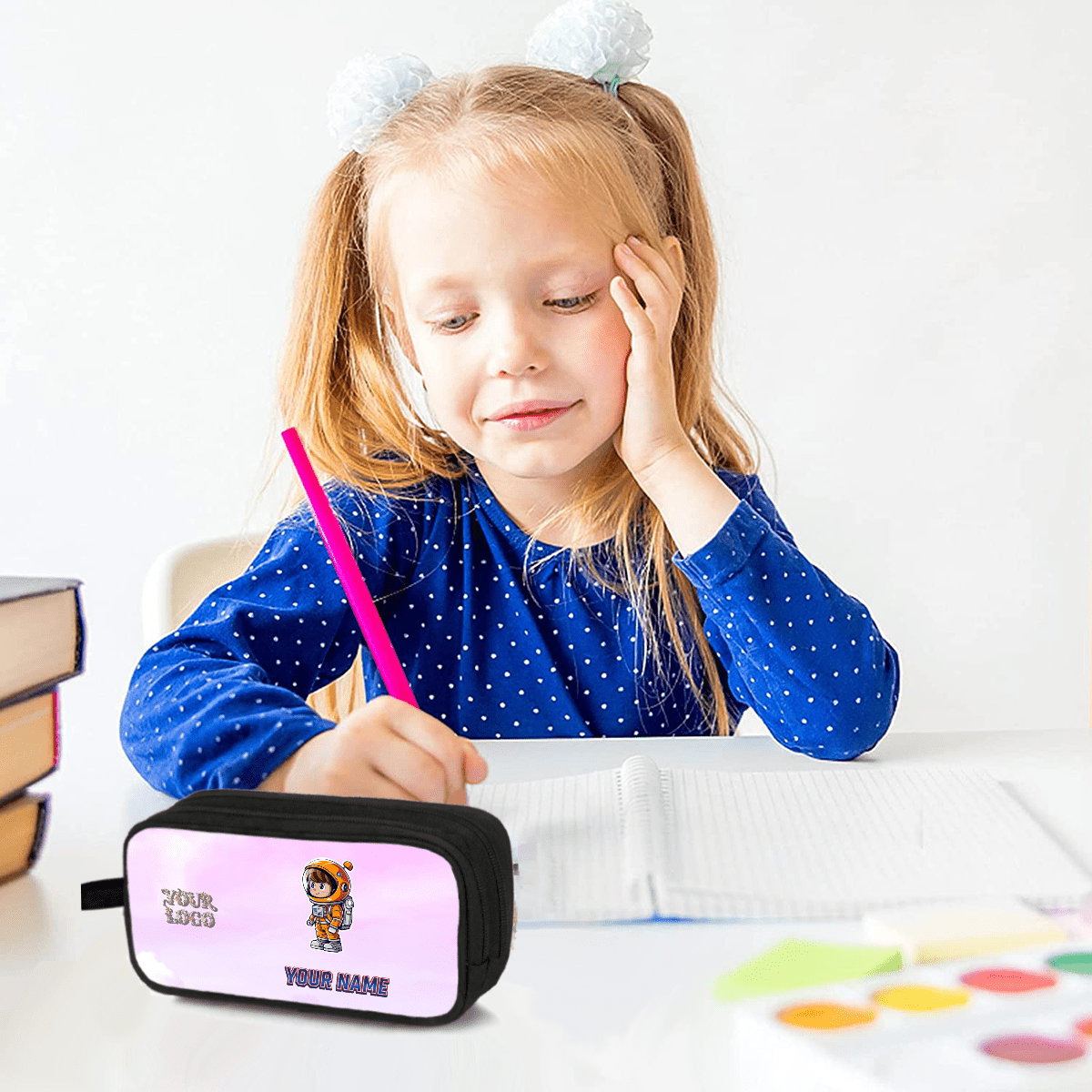 Portable Double - Layer Pencil Case – Custom Name - Storage - BuyEcEc