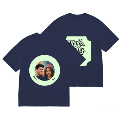 Romantic Couple Circle Unisex T-Shirt | Thank You For Being In My Life | Double - Sided Valentine's Gift - T-Shirts - BuyEcEc