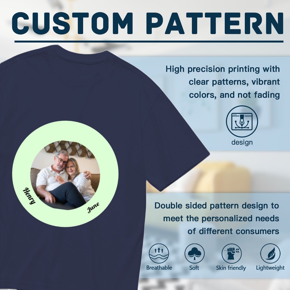 Romantic Couple Circle Unisex T-Shirt | Thank You For Being In My Life | Double - Sided Valentine's Gift - T-Shirts - BuyEcEc